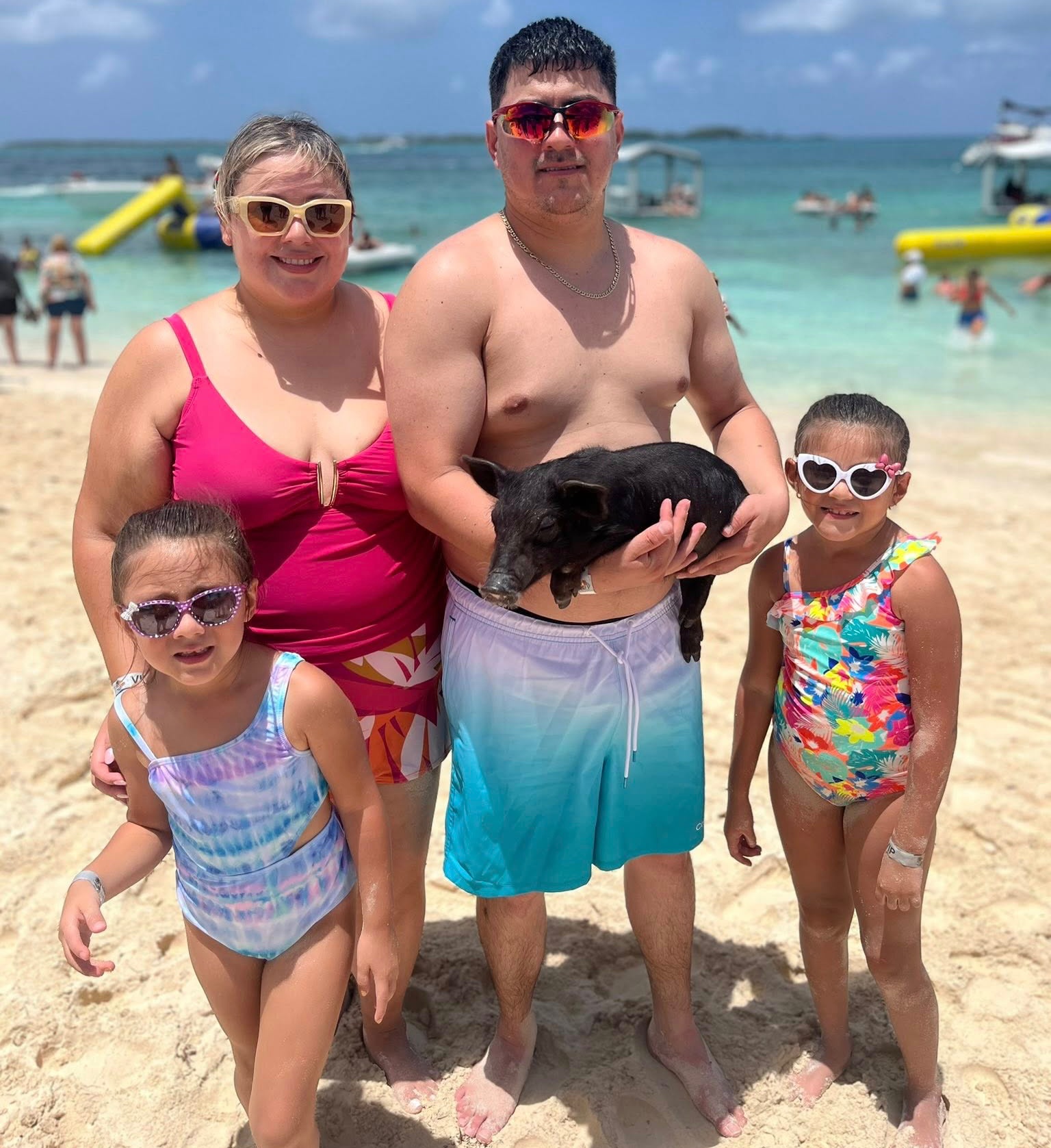 swimming with pigs in Nassau